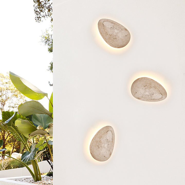 Traditionelle japanische Travertin-Kopfsteinpflaster-Design-LED-wasserdichte Außenwandleuchte für den Garten 