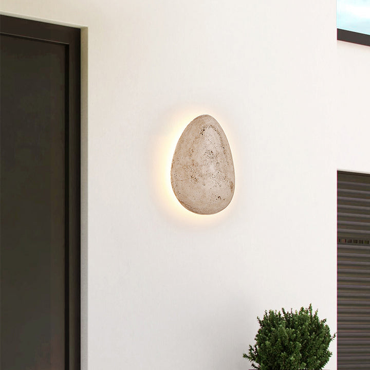 Applique Murale D'extérieur Étanche à LED au Design Traditionnel de Pavé en Travertin Japonais Pour Jardin 