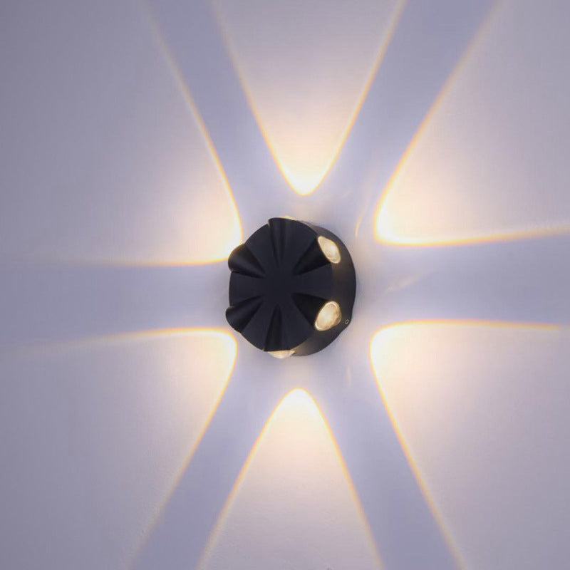 Zeitgenössische Einfachheit Runde Aluminium LED Outdoor Wandleuchte Lampe Für Outdoor Patio 