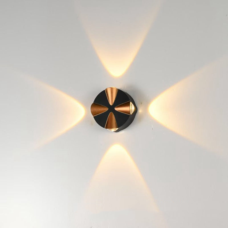 Zeitgenössische Einfachheit Runde Aluminium LED Outdoor Wandleuchte Lampe Für Outdoor Patio 