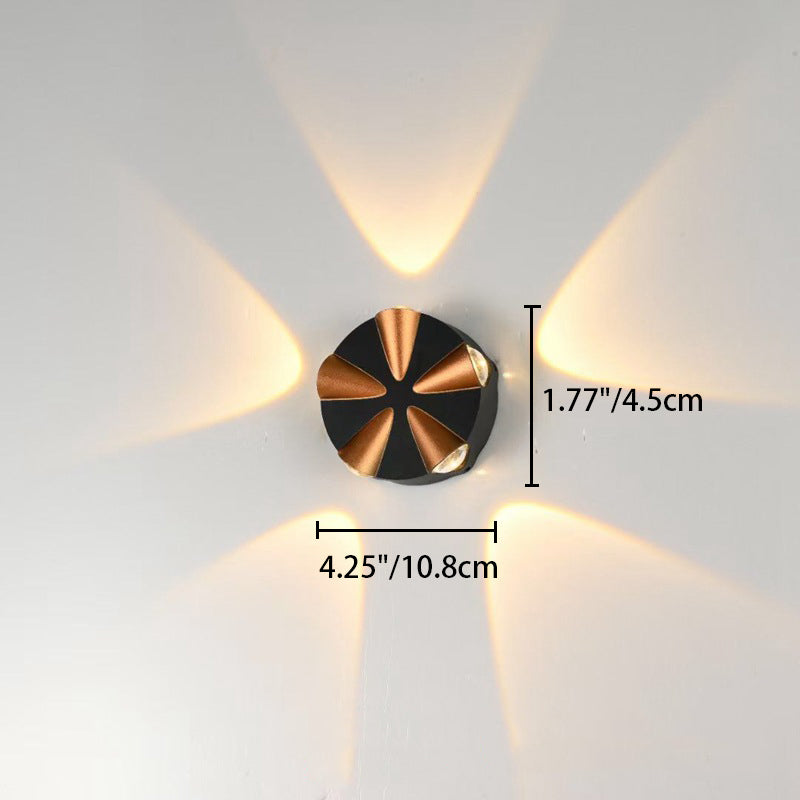 مصباح حائط LED خارجي من الألومنيوم الدائري البسيط المعاصر للفناء الخارجي 