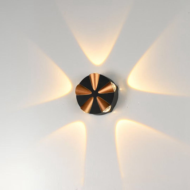 Zeitgenössische Einfachheit Runde Aluminium LED Outdoor Wandleuchte Lampe Für Outdoor Patio 