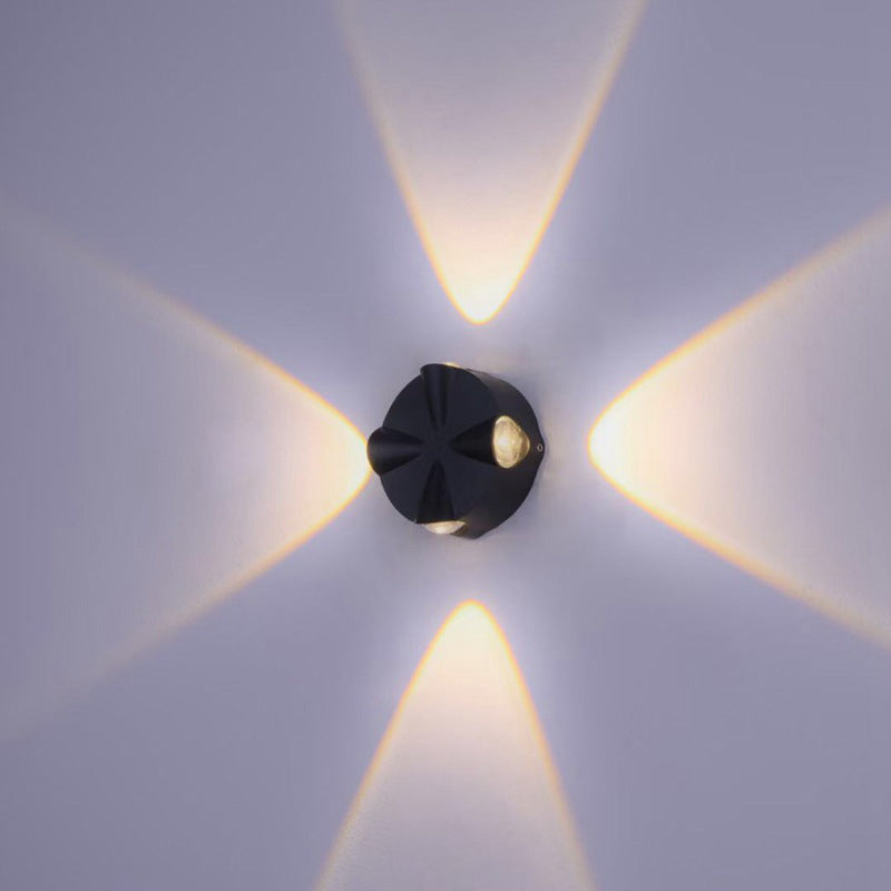 Zeitgenössische Einfachheit Runde Aluminium LED Outdoor Wandleuchte Lampe Für Outdoor Patio 