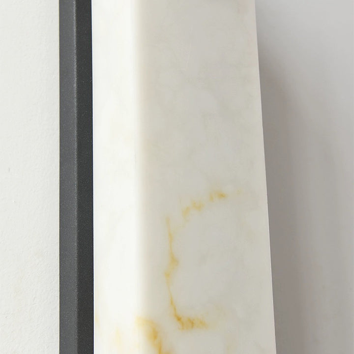 Applique murale étanche à LED en acier inoxydable avec abat-jour en marbre et colonne chinoise traditionnelle pour patio extérieur 