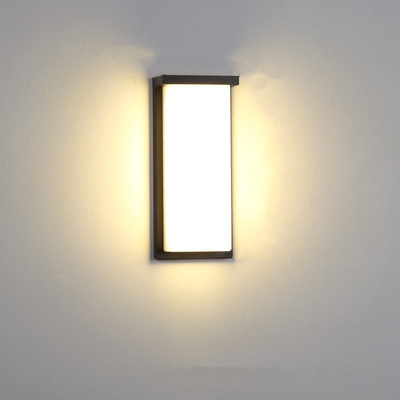 مصباح حائط خارجي مقاوم للماء من ABS LED بتصميم مربع بسيط حديث للحديقة 