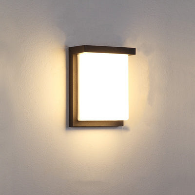 مصباح حائط خارجي مقاوم للماء من ABS LED بتصميم مربع بسيط حديث للحديقة 