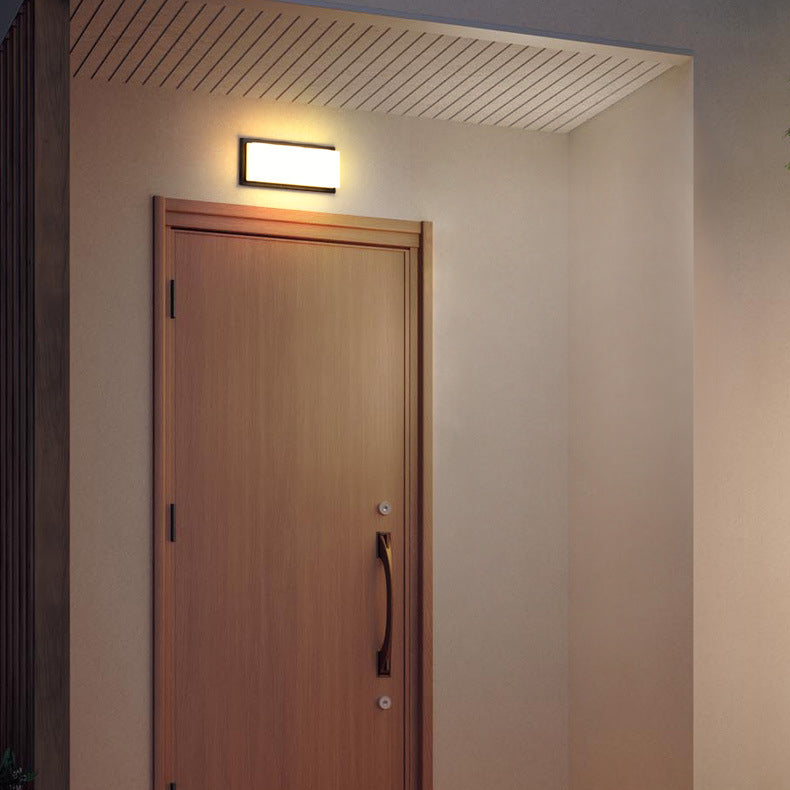 مصباح حائط خارجي مقاوم للماء من ABS LED بتصميم مربع بسيط حديث للحديقة 