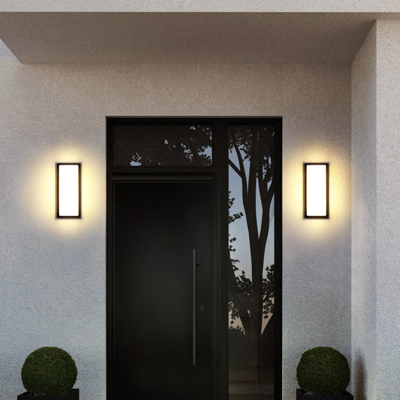 مصباح حائط خارجي مقاوم للماء من ABS LED بتصميم مربع بسيط حديث للحديقة 