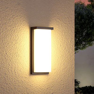 مصباح حائط خارجي مقاوم للماء من ABS LED بتصميم مربع بسيط حديث للحديقة 