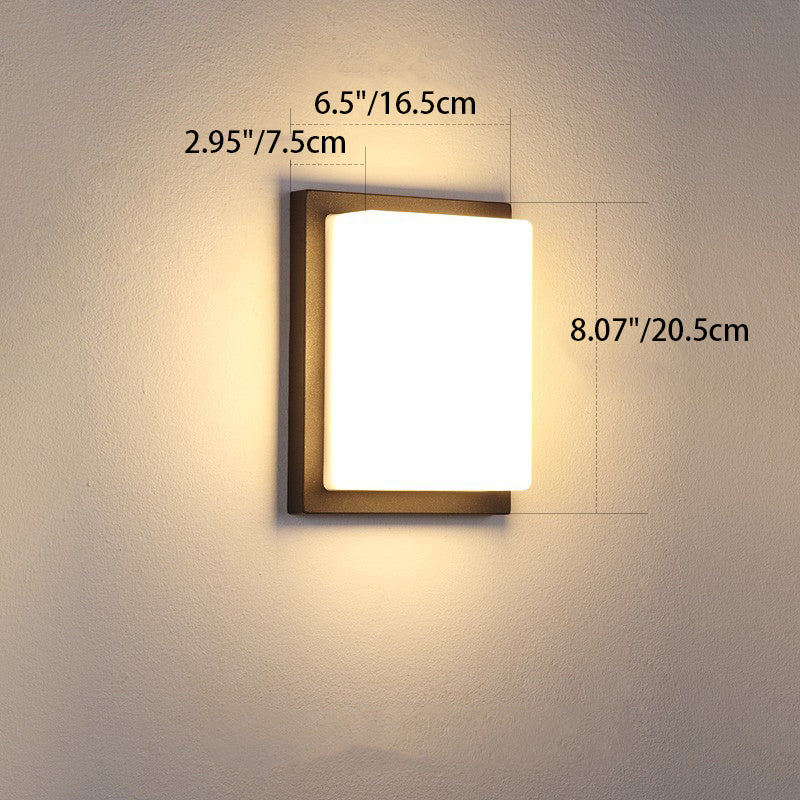 مصباح حائط خارجي مقاوم للماء من ABS LED بتصميم مربع بسيط حديث للحديقة 