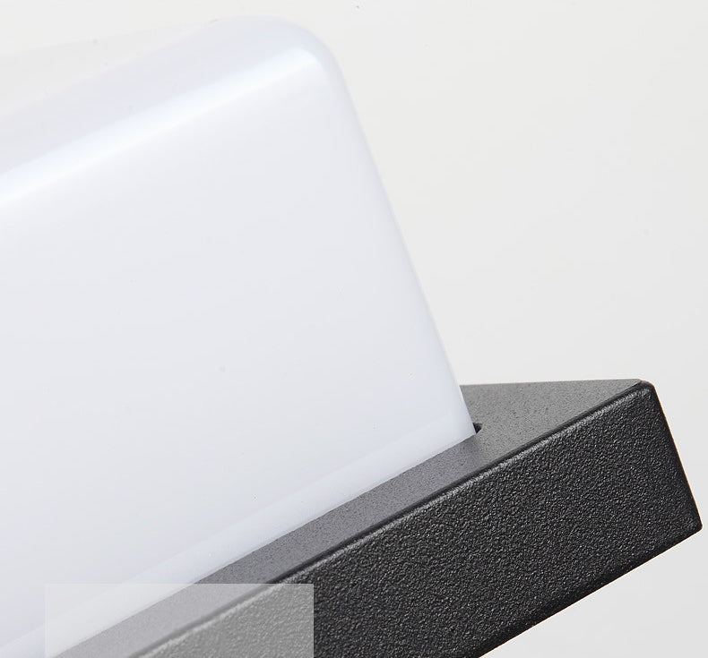 مصباح حائط خارجي مقاوم للماء من ABS LED بتصميم مربع بسيط حديث للحديقة 