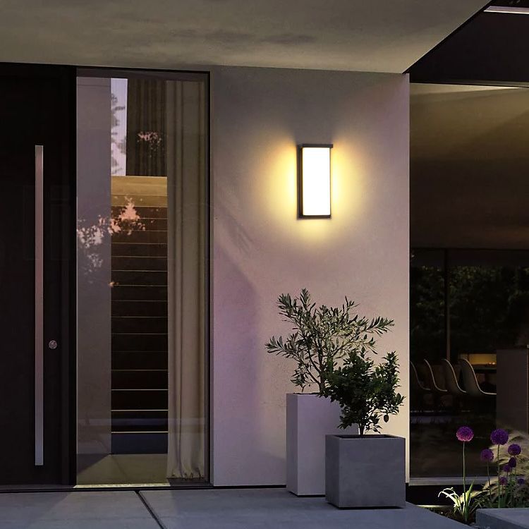مصباح حائط خارجي مقاوم للماء من ABS LED بتصميم مربع بسيط حديث للحديقة 