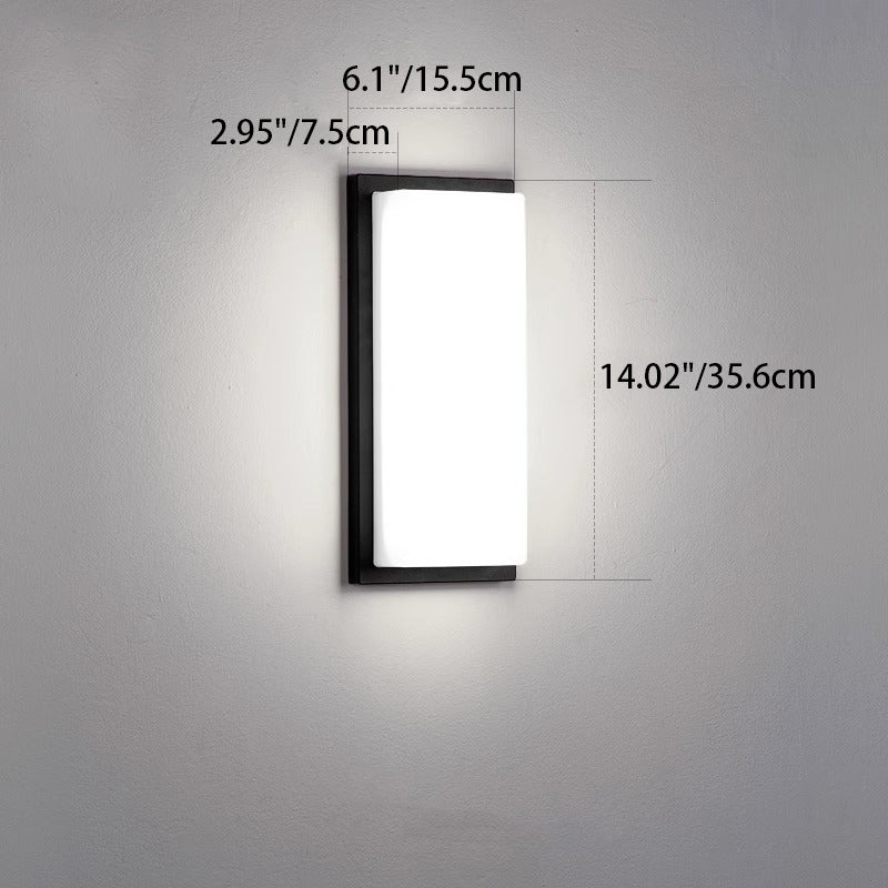مصباح حائط خارجي مقاوم للماء من ABS LED بتصميم مربع بسيط حديث للحديقة 