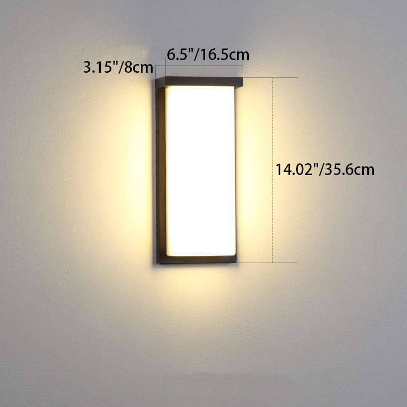 مصباح حائط خارجي مقاوم للماء من ABS LED بتصميم مربع بسيط حديث للحديقة 