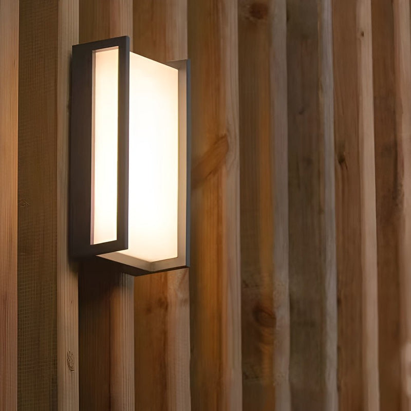 مصباح حائط خارجي مقاوم للماء LED ABS مستطيل بسيط حديث للحديقة 