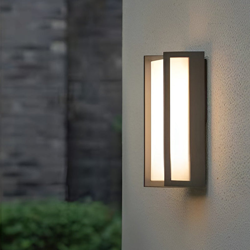 مصباح حائط خارجي مقاوم للماء LED ABS مستطيل بسيط حديث للحديقة 