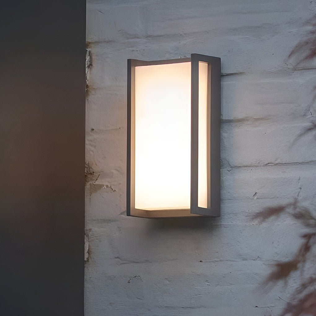 Modern Simplicity Rectangular ABS LED Waterproof Outdoor Wall Sconce Lamp For Garden