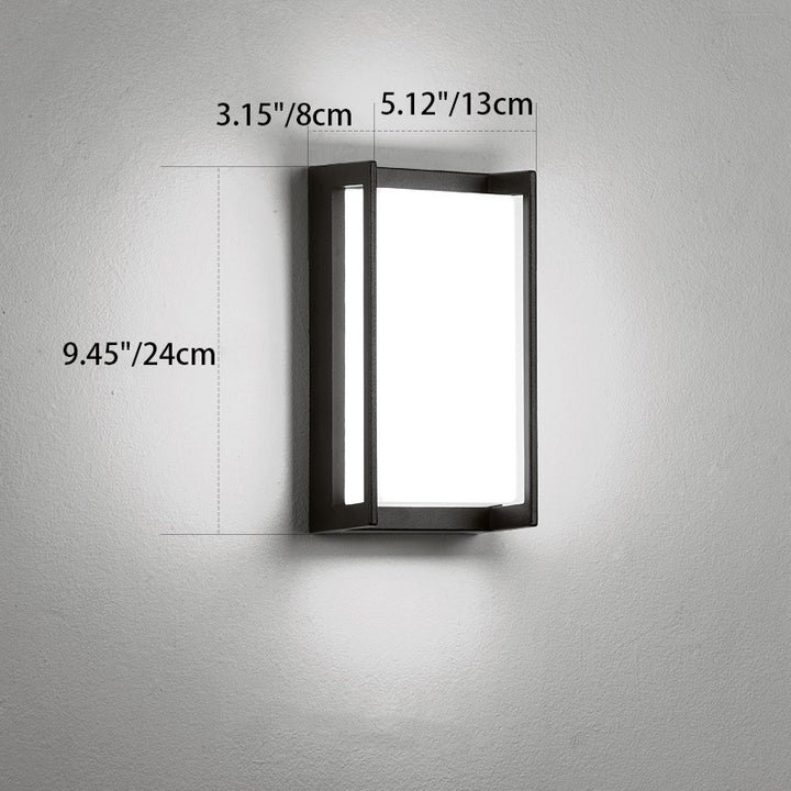 Applique Murale Extérieure Rectangulaire en ABS LED Étanche de Simplicité Moderne Pour Jardin 
