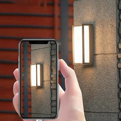 مصباح حائط خارجي مقاوم للماء LED ABS مستطيل بسيط حديث للحديقة 