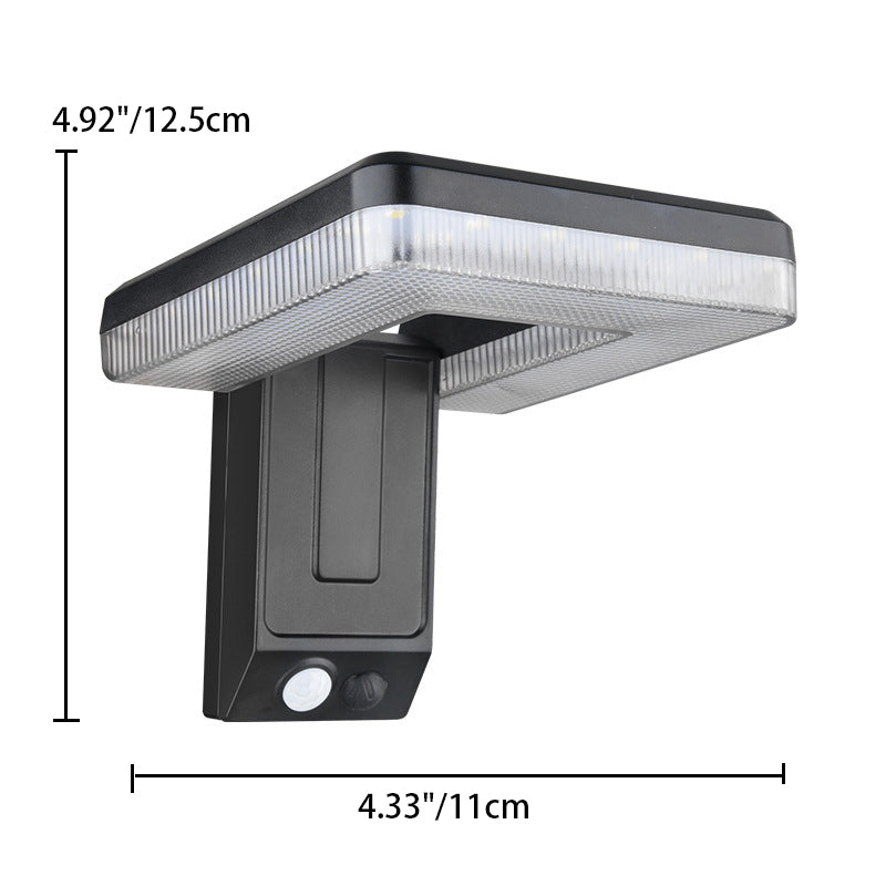 Contemporary Industrial Square ABS Solar Waterproof LED Outdoor Wall Sconce Lamp For Garden