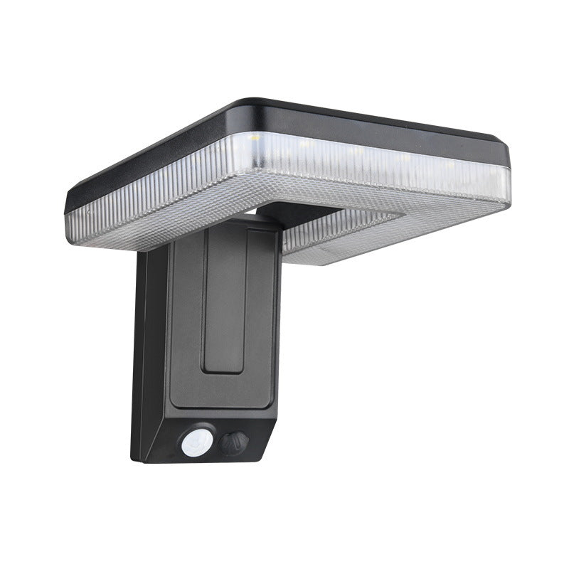 Contemporary Industrial Square ABS Solar Waterproof LED Outdoor Wall Sconce Lamp For Garden