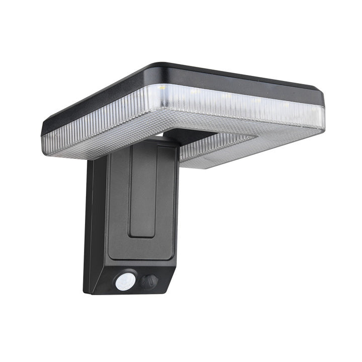 Contemporary Industrial Square ABS Solar Waterproof LED Outdoor Wall Sconce Lamp For Garden