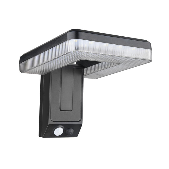 Contemporary Industrial Square ABS Solar Waterproof LED Outdoor Wall Sconce Lamp For Garden