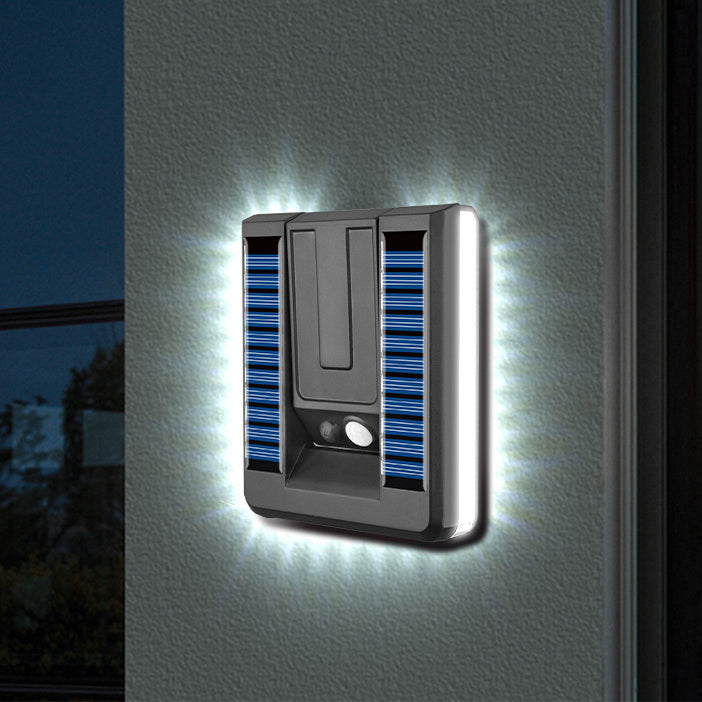 Contemporary Industrial Square ABS Solar Waterproof LED Outdoor Wall Sconce Lamp For Garden