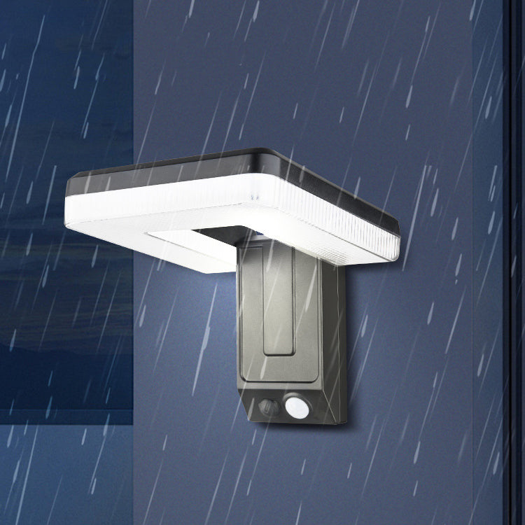 Contemporary Industrial Square ABS Solar Waterproof LED Outdoor Wall Sconce Lamp For Garden