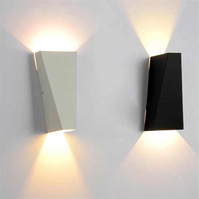 Aplique de pared LED iluminado hacia arriba y hacia abajo de aluminio minimalista moderno para patio exterior 