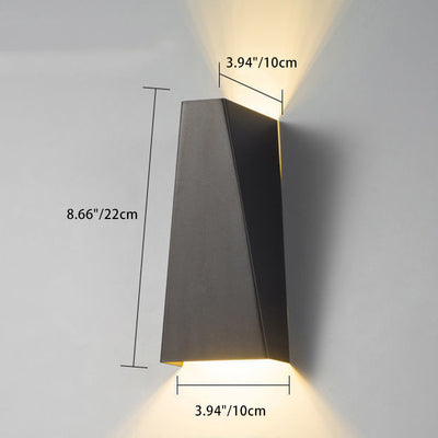 Aplique de pared LED iluminado hacia arriba y hacia abajo de aluminio minimalista moderno para patio exterior 