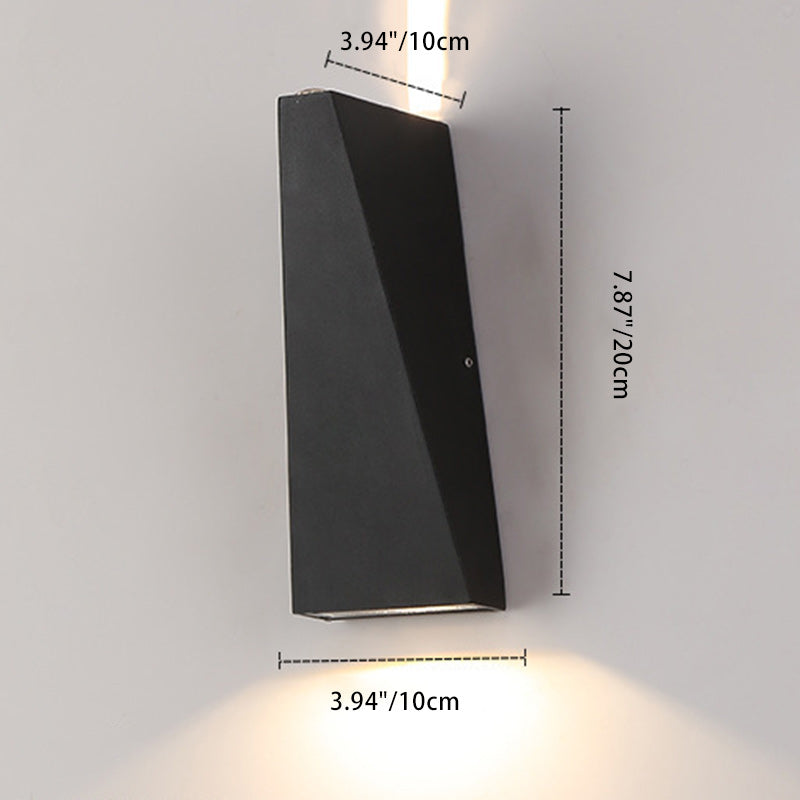 Applique murale LED moderne minimaliste en aluminium éclairée vers le haut et vers le bas pour patio extérieur 