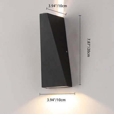 Aplique de pared LED iluminado hacia arriba y hacia abajo de aluminio minimalista moderno para patio exterior 
