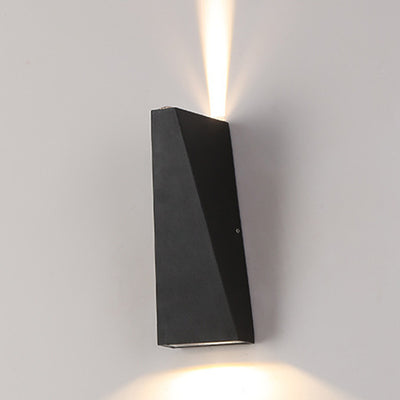 Aplique de pared LED iluminado hacia arriba y hacia abajo de aluminio minimalista moderno para patio exterior 