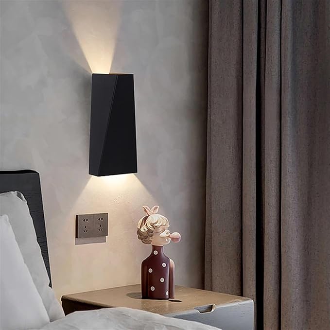 Applique murale LED moderne minimaliste en aluminium éclairée vers le haut et vers le bas pour patio extérieur 