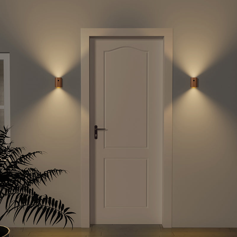 Lámpara de Aplique de Pared LED de Grano de Madera Curvada de Simplicidad Contemporánea Para Pasillo 
