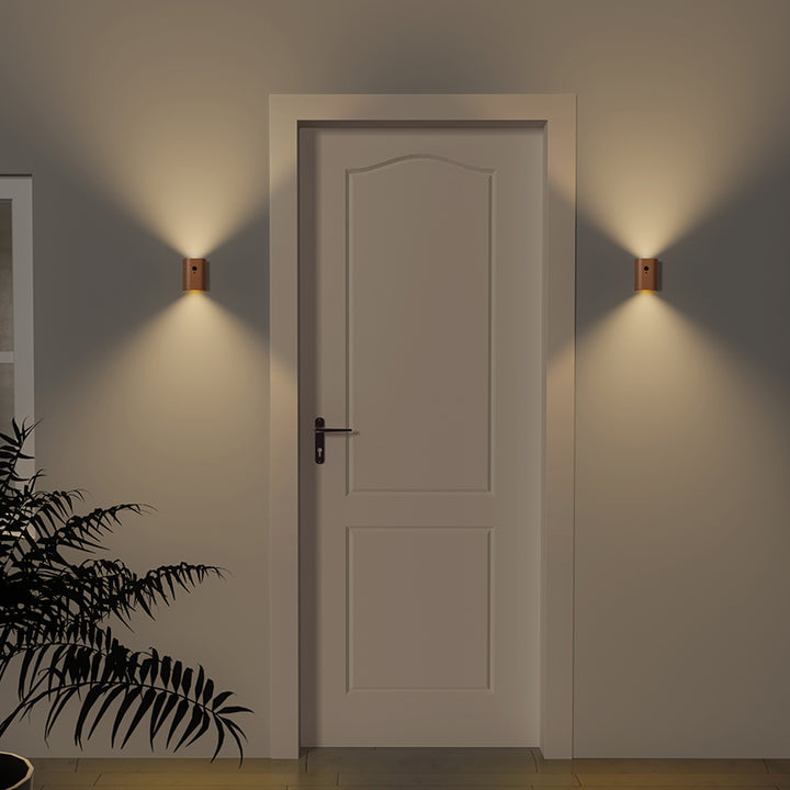 Moderne Einfachheit Gebogene Holzmaserung LED Wandleuchte Für Flur 