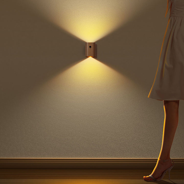 Lámpara de Aplique de Pared LED de Grano de Madera Curvada de Simplicidad Contemporánea Para Pasillo 
