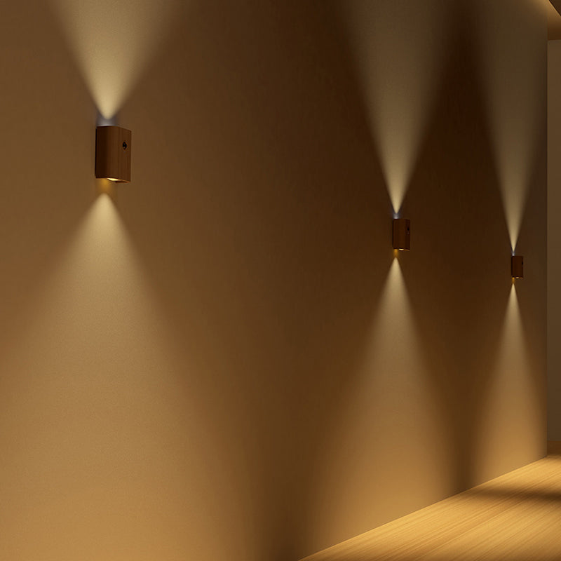 Lámpara de Aplique de Pared LED de Grano de Madera Curvada de Simplicidad Contemporánea Para Pasillo 