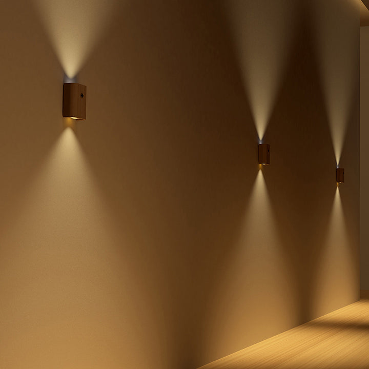 Lámpara de Aplique de Pared LED de Grano de Madera Curvada de Simplicidad Contemporánea Para Pasillo 