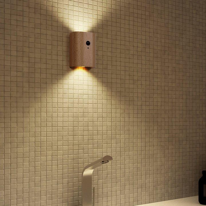 Moderne Einfachheit Gebogene Holzmaserung LED Wandleuchte Für Flur 