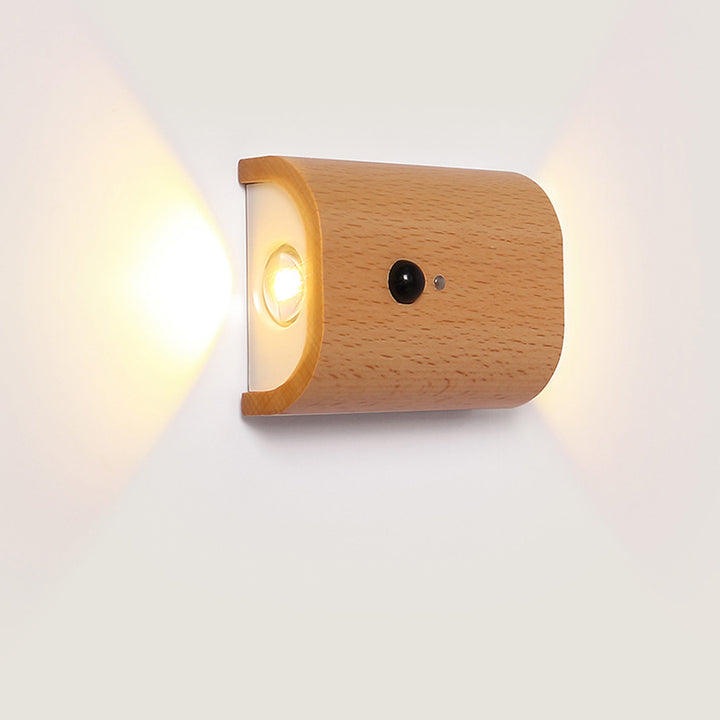 Lámpara de Aplique de Pared LED de Grano de Madera Curvada de Simplicidad Contemporánea Para Pasillo 
