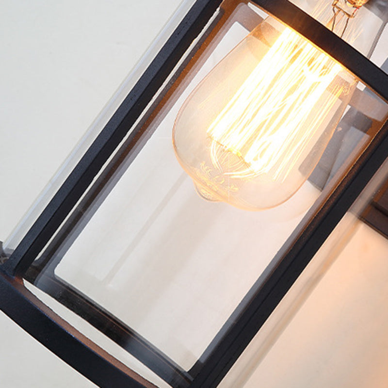 Applique Murale Étanche à 1 Lumière avec Abat-Jour en Verre en Aluminium Cylindrique Contemporain pour Patio Extérieur 