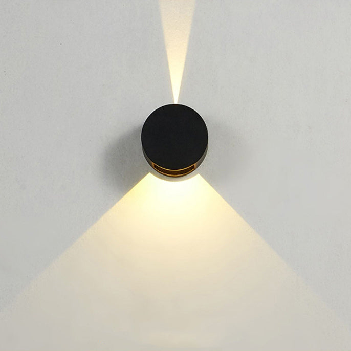 Applique Murale Étanche LED Ronde Minimaliste Moderne en Aluminium avec Éclairage Vers le Haut et le Bas pour Patio Extérieur 