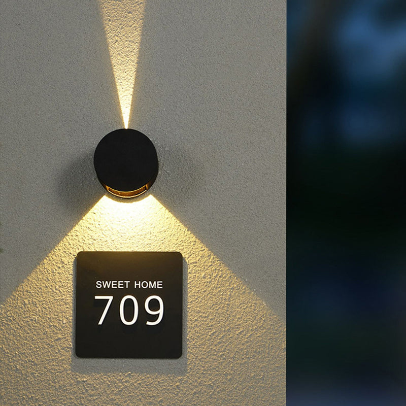 Applique Murale Étanche LED Ronde Minimaliste Moderne en Aluminium avec Éclairage Vers le Haut et le Bas pour Patio Extérieur 