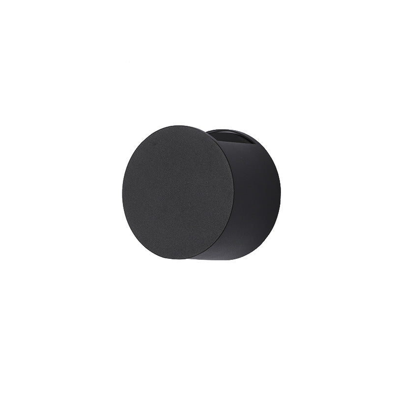 Applique Murale Étanche LED Ronde Minimaliste Moderne en Aluminium avec Éclairage Vers le Haut et le Bas pour Patio Extérieur 