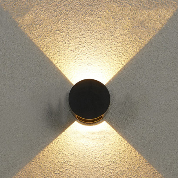 Applique Murale Étanche LED Ronde Minimaliste Moderne en Aluminium avec Éclairage Vers le Haut et le Bas pour Patio Extérieur 