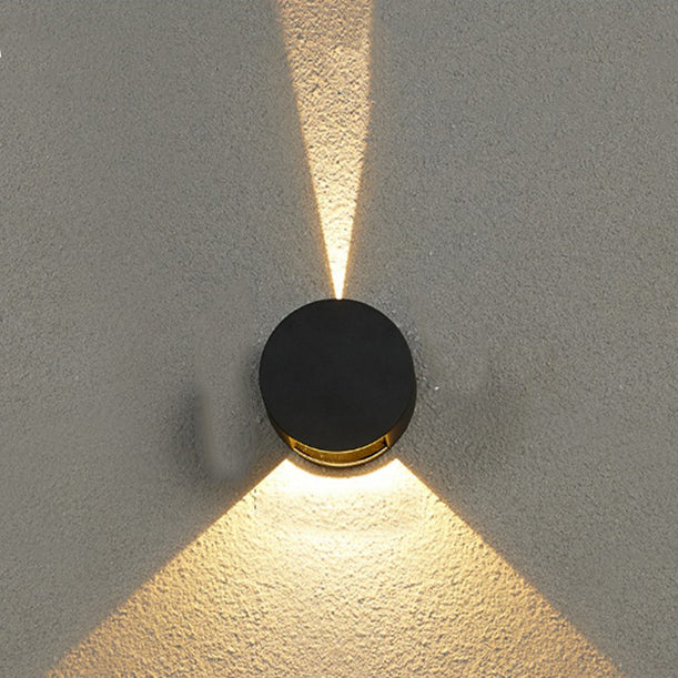 Applique Murale Étanche LED Ronde Minimaliste Moderne en Aluminium avec Éclairage Vers le Haut et le Bas pour Patio Extérieur 