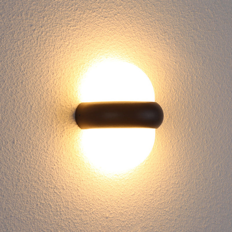 Applique Murale Moderne Minimaliste Ronde en Aluminium LED Étanche Pour Patio Extérieur 