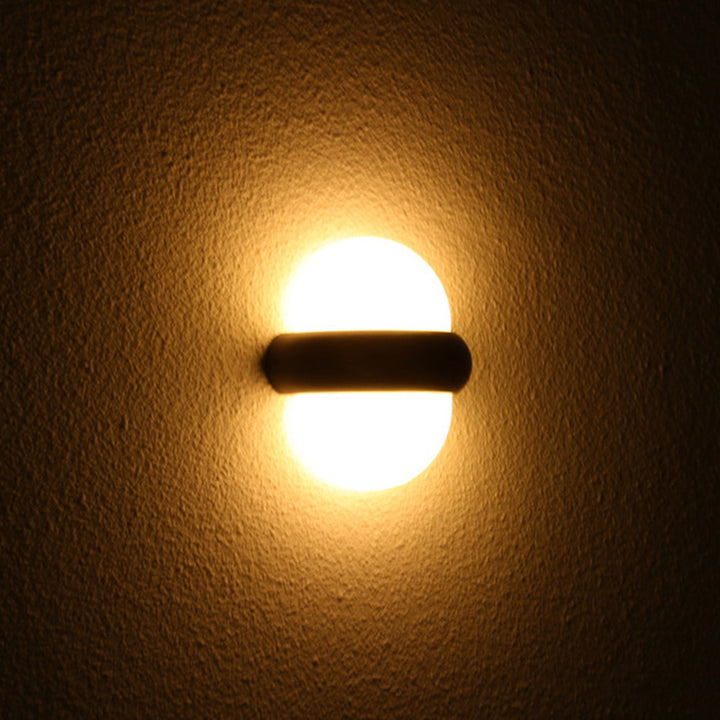 Applique Murale Moderne Minimaliste Ronde en Aluminium LED Étanche Pour Patio Extérieur 